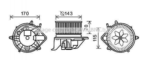Вентилятор обігрівача салону Mini One Countryman Clubman Paceman Cooper AVA AVA COOLING BW8458 96422-10 фото