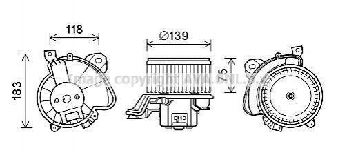 Вентилятор отопителя салона Citroen Nemo Peugeot Bipper Fiat Qubo 1,3HDI 08> Punto 1,4i 07> man AC+/- AVA AVA COOLING FT8431 97380-10 фото