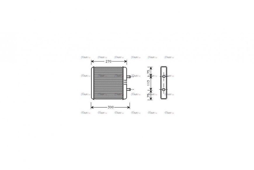 Радіатор обігрівача салону Nissan Micra (02-), Note (06-), Tiida (04-) AVA AVA COOLING 'DNA6256