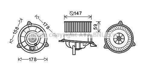 Вентилятор обігрівача салону Ford Connect 1,8DI-TDCI 02>, Mondeo III man AC AVA AVA COOLING FD8495 96419-10 фото