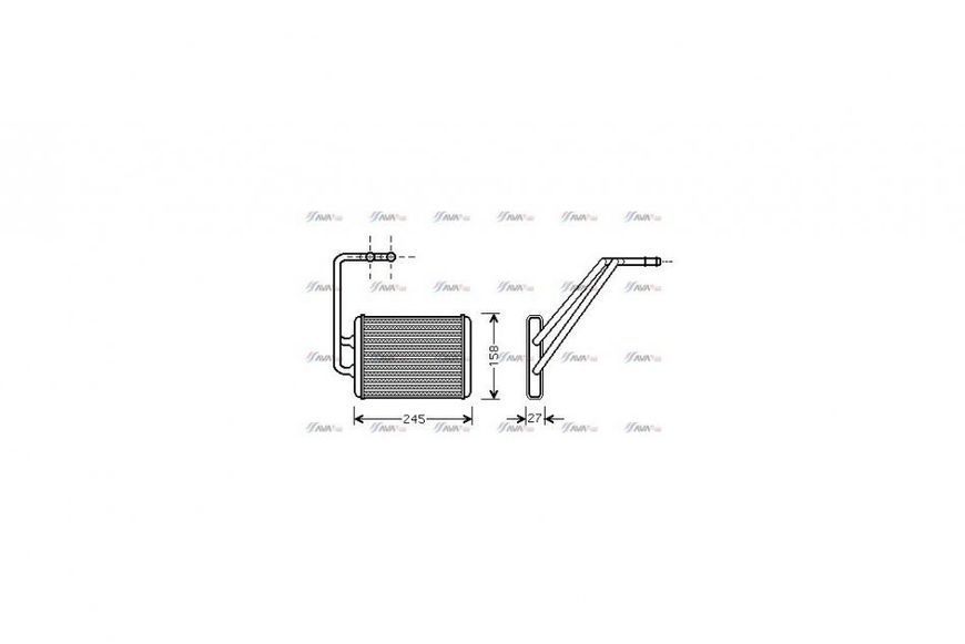 Радіатор обігрівача салону Hyundai Elantra(00-), Coupe (01-) AVA AVA COOLING 'HY6121