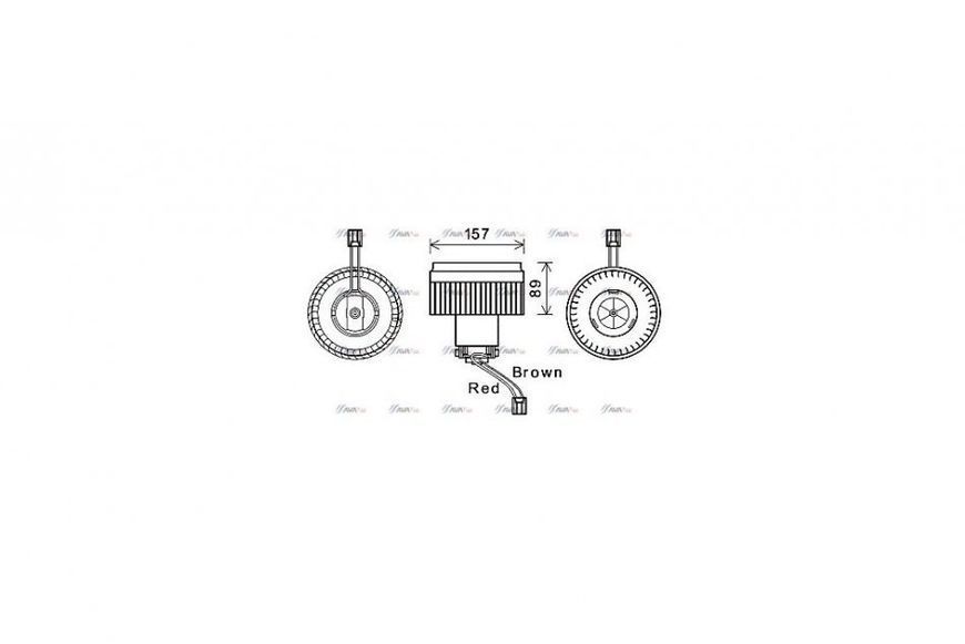 Вентилятор обігрівача салону Volvo XC90 (02-), S60 (00-), S80 (98-) AVA AVA COOLING 'VO8177 116116-10 фото