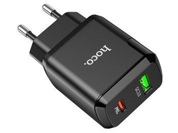 Зарядное устройство 220В Type-C+USB QC3.0 (Hoco) N5