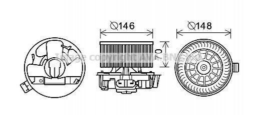 Вентилятор обігрівача салону Renault Clio III AVA AVA COOLING RT8576 98024-35 фото
