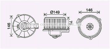 Вентилятор обігрівача салону Toyota Corolla (00-) 1.3i 1.4i 1.6i 1.8i AVA AVA COOLING 'TO8735 112145-10 фото