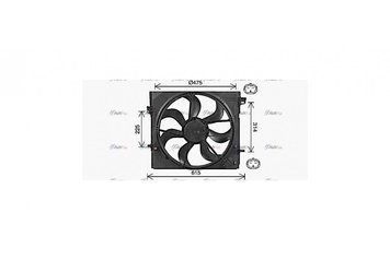 Вентилятор радіатора охолодження двигуна Nissan Qashqai II Renault Kadjar I AC+/- AVA AVA COOLING 'DN7540 110559-10 фото