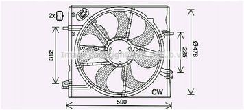 Вентилятор радіатора охолодження двигуна Nissan Qashqai II (13-), X-Trail (14-) AVA AVA COOLING 'DN7536 109911-37 фото