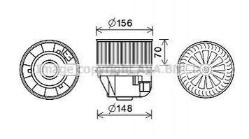 Вентилятор отопителя салона Ford Focus (04-12), C-MAX (07-10) AVA AVA COOLING 'FD8612 118433-10 фото